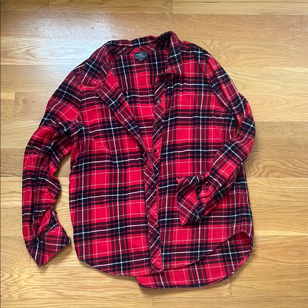 Red Plaid Flannel Women’s Shirt